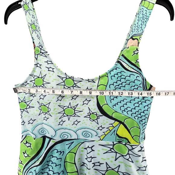 Artscow Custom Swimsuit Dress Women L Blue Multicolor Skater Stretch Art Unique - Picture 7 of 15